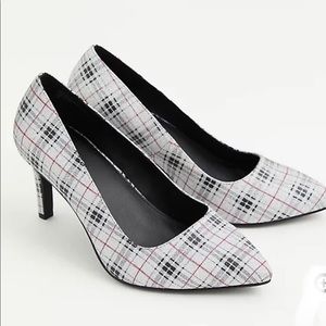 Torrid Black & White Plaid Pointed Toe Pump 9.5W